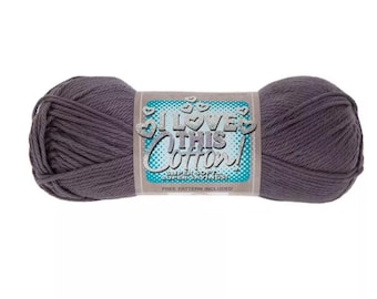 I Love This Cotton! Yarn (Pewter) ~ soft machine washable 100% cotton