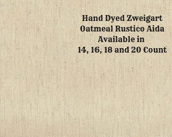 Irish Cream Rustic Aida (OR-BDA-19) ~ Hand Dyed Zweigart Oatmeal Rustico Cross Stitch Fabric from Vintage NeedleArts