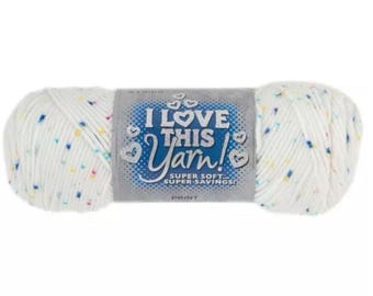 I Love This Yarn Print (Fruit Salad) ~ super soft machine washable 100% acrylic