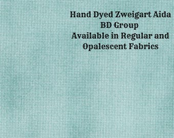 Aqua Aida (Z-BDA-59) Hand Dyed Zweigart Cross Stitch Fabric