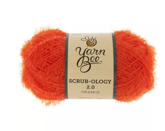 Yarn Bee Scrub-ology 2.0 Yarn (Orange) ~ perfect for creating dish scrubbers/scrubbies of various shapes and sizes.