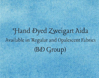Caribbean Blue Aida (Z-BDA-16) Hand Dyed Zweigart Cross Stitch Fabric