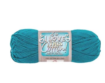 I Love This Cotton! Yarn (Deep Teal) ~ soft machine washable 100% cotton yarn amigurumi crochet knitting