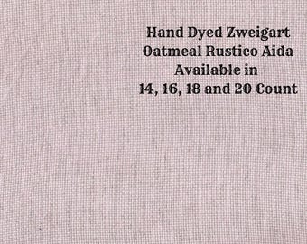 Bubblegum Rustic Aida (OR-DDA-96) ~ Hand Dyed Zweigart Oatmeal Rustico Cross Stitch Fabric from Vintage NeedleArts