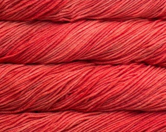 Rios Malabrigo Hand Dyed Yarn (Living Coral) ~ 100% Superwash Merino Wool