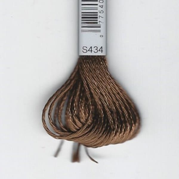 DMC S434 Sepia Brown - 6 strand SATIN embroidery floss