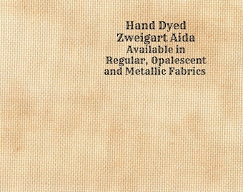 Gingersnap Aida (Z-BDA-2) Hand Dyed Zweigart Cross Stitch Fabric from Vintage NeedleArts ~ available in regular, opalescent & metallic Aida