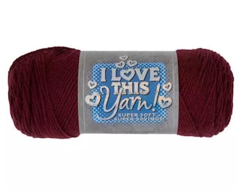 I Love This Yarn! (Aubergine) ~ super soft machine washable 100% acrylic