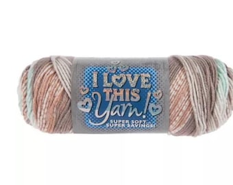 I Love This Yarn! Print (Beach Ballad) ~ super soft machine washable 100% acrylic