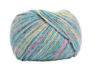 Lighthouse Wildflowers Yarn (Lupine Mix) ~ acrylic/wool blend #3 lightweight variegated multicolored soft beautiful muted pastel colors