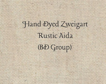 Oyster Beige Rustic Aida (OR-BDA-14) ~ Hand Dyed Zweigart Oatmeal Rustico Cross Stitch Fabric