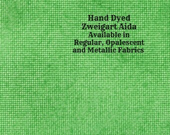 Shamrock Aida (Z-BDA-52) Hand Dyed Zweigart Cross Stitch Fabric from Vintage NeedleArts ~ available in regular, opalescent and metallic Aida