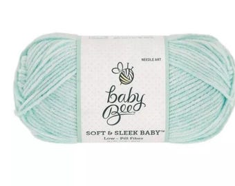 Baby Bee Soft & Sleek Baby Yarn (Aqua Marled) ~ super soft machine washable 100% low pill acrylic Yarn Bee