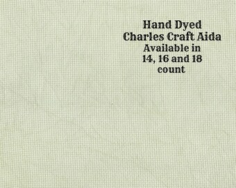 Moss Aida (CC-DDA-35) ~ Hand Dyed DMC/Charles Craft Cross Stitch Fabric from Vintage NeedleArts