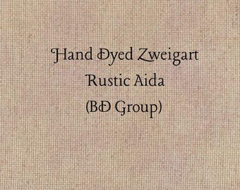 Victorian Lace Rustic Aida (OR-BDA-22-37) ~ Hand Dyed Zweigart Oatmeal Rustico Cross Stitch Fabric