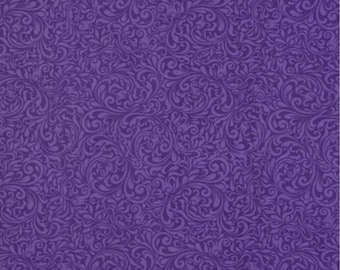 Purple Bliss Scroll Tonal Calico Fabric ~ 100% cotton for sewing and quilting