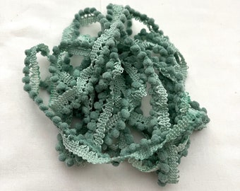 Spruce Mini Pom Pom Trim (MPP-63) by Vintage NeedleArts ~ hand-dyed 2 continuous yards