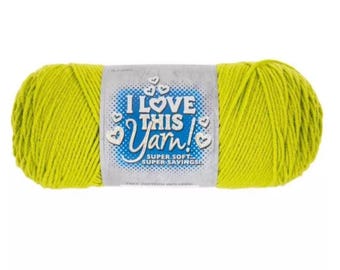 I Love This Yarn! (Keylime) ~ super soft machine washable 100% acrylic