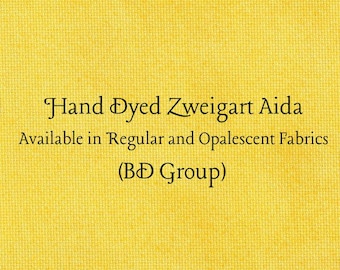 Saffron Aida (Z-BDA-54) Hand Dyed Zweigart Cross Stitch Fabric