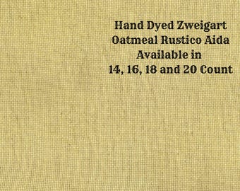 Olde Gold Rustic Aida (OR-DDA-13) ~ Hand Dyed Zweigart Oatmeal Rustico Cross Stitch Fabric from Vintage NeedleArts