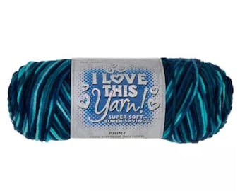 I Love This Yarn Print (Poolside Siesta) ~ 100% acrylic