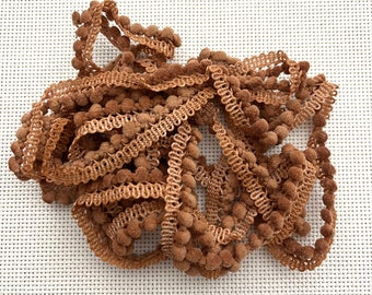 Copper Penny Mini Pom Pom Trim (MPP-110) by Vintage NeedleArts ~ hand-dyed 2 continuous yards