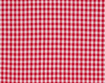 Red and White Gingham Homespun Calico Fabric ~ 100% cotton for sewing and quilting