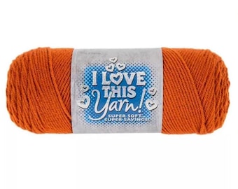 I Love This Yarn! (Burnt Pumpkin) ~ super soft machine washable 100% acrylic