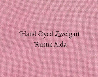 Peony Rustic Aida (OR-DDA-51) ~ Hand Dyed Zweigart Oatmeal Rustico Cross Stitch Fabric