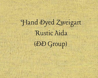 Saffron Rustic Aida (OR-DDA-54) ~ Hand Dyed Zweigart Oatmeal Rustico Cross Stitch Fabric