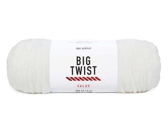 Big Twist Value Yarn (White) ~ 100% worsted acrylic super soft machine washable super soft
