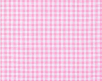 Pink Gingham Calico Fabric ~ 100% cotton for sewing and quilting