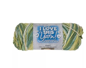I Love This Yarn! Print (Spring Green) ~ super soft machine washable 100% acrylic