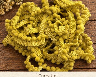Curry Up! Hand Dyed Mini Pom Pom Trim (MPP-105) ~ 2 continuous yards per package