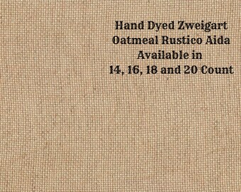 Pumpkin Spice Rustic Aida (OR-DDA-4) ~ Hand Dyed Zweigart Oatmeal Rustico Cross Stitch Fabric from Vintage NeedleArts