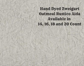 Tin Soldier Rustic Aida (OR-DDA-3) ~ Hand Dyed Zweigart Oatmeal Rustico Cross Stitch Fabric from Vintage NeedleArts