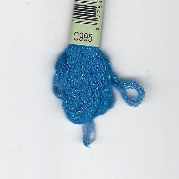 DMC Etoile C995 Dark Electric Blue - 6 strand embroidery floss with a shiny twinkle effect