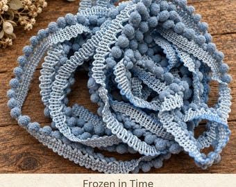 Frozen in Time Hand Dyed Mini Pom Pom Trim (MPP-7) ~ 2 continuous yards per package