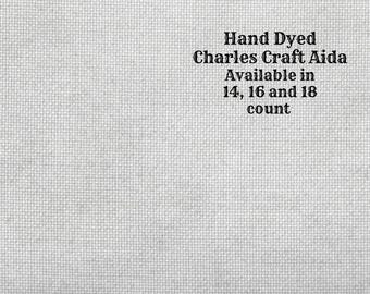 Timeless Gray Aida (CC-BDA-1) ~ Hand Dyed DMC/Charles Craft Cross Stitch Fabric from Vintage NeedleArts