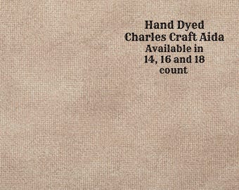 Mocha Aida (CC-BDA-72) ~ Hand Dyed DMC/Charles Craft Cross Stitch Fabric from Vintage NeedleArts