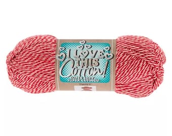 I Love This Cotton! Yarn (Monkey Red) ~ soft machine washable 100% cotton