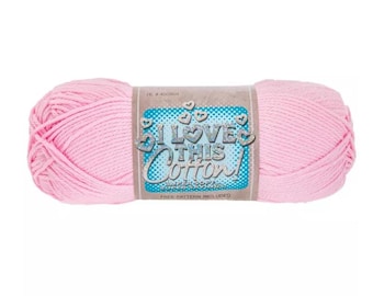 I Love This Cotton! Yarn (Pink) ~ soft machine washable 100% cotton