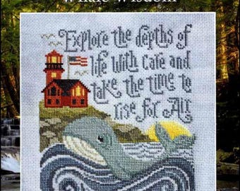 PAPER Cross Stitch Chart - Whale Wisdom from Silver Creek Samplers