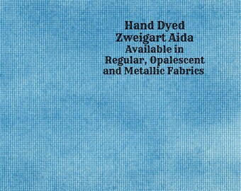 Caribbean Blue Aida (Z-BDA-16) Hand Dyed Zweigart Cross Stitch Fabric from Vintage NeedleArts ~ available in regular, opalescent & metallic