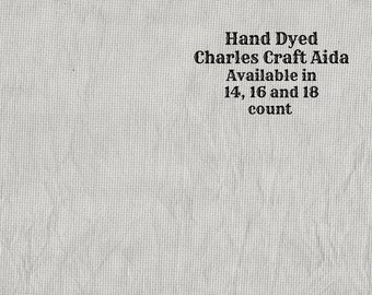 Smoke Aida (CC-DDA-46) ~ Hand Dyed DMC/Charles Craft Cross Stitch Fabric from Vintage NeedleArts