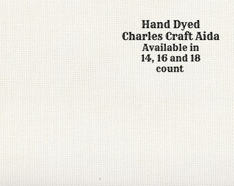 Winter White Aida (CC-BDA-89) ~ Hand Dyed DMC/Charles Craft Cross Stitch Fabric from Vintage NeedleArts