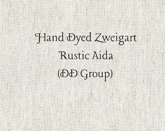 Crema Rustic Aida (OR-DDA-10) ~ Hand Dyed Zweigart Oatmeal Rustico Cross Stitch Fabric