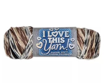 I Love This Yarn Print (Naturals Stripe) ~ 100% acrylic