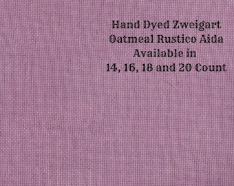 Mulberry Rustic Aida (OR-DDA-80) ~ Hand Dyed Zweigart Oatmeal Rustico Cross Stitch Fabric from Vintage NeedleArts