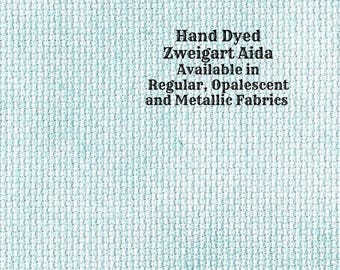 Mermaid's Tail Aida (Z-BDA-87) Hand Dyed Zweigart Cross Stitch Fabric from Vintage NeedleArts ~ available in regular, opalescent & metallic